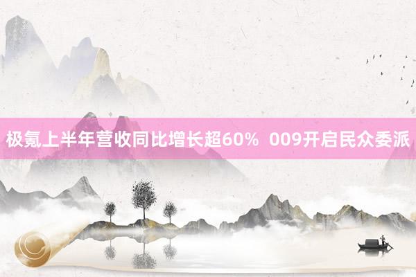 极氪上半年营收同比增长超60%  009开启民众委派