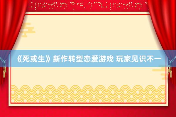 《死或生》新作转型恋爱游戏 玩家见识不一