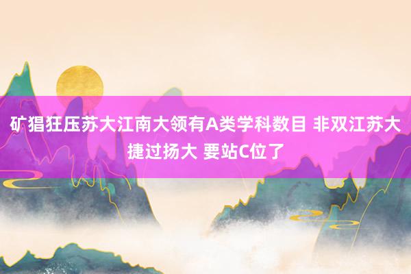 矿猖狂压苏大江南大领有A类学科数目 非双江苏大捷过扬大 要站C位了